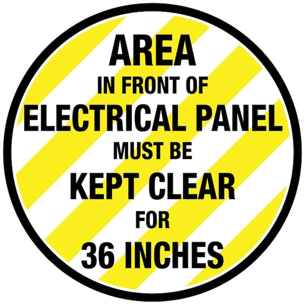 Electrical Panel Floor Sign 16in Diameter Non Slip Floor Sign